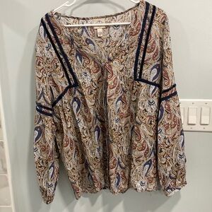 St. John’s bay large paisley blouse
